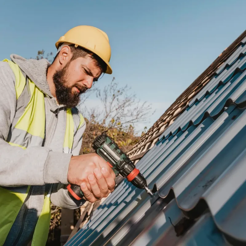 Step-by-step roof repair process on a Collingwood home