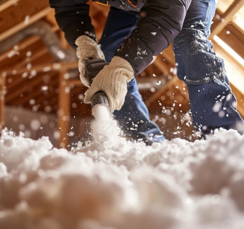 Professional blown-in insulation service for a home in Kitchener-Waterloo.