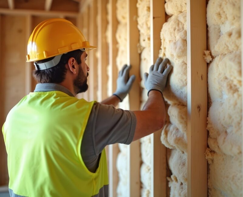 Professional foam insulation installation in a Kitchener home.